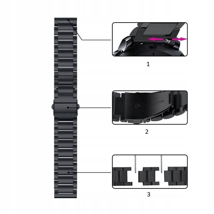 Bransoleta-Klasyczna-Elegancka-Zegarek-SmartWatch-Material-stal