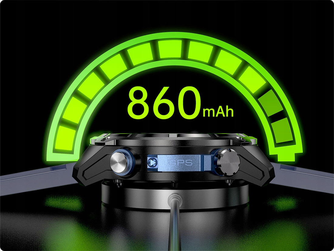 Smartwatch-Meski-Zegarek-Menu-PL-GPS-Amoled-Dyktafon-Wodoodpony-860mAh-Stan-opakowania-oryginalne